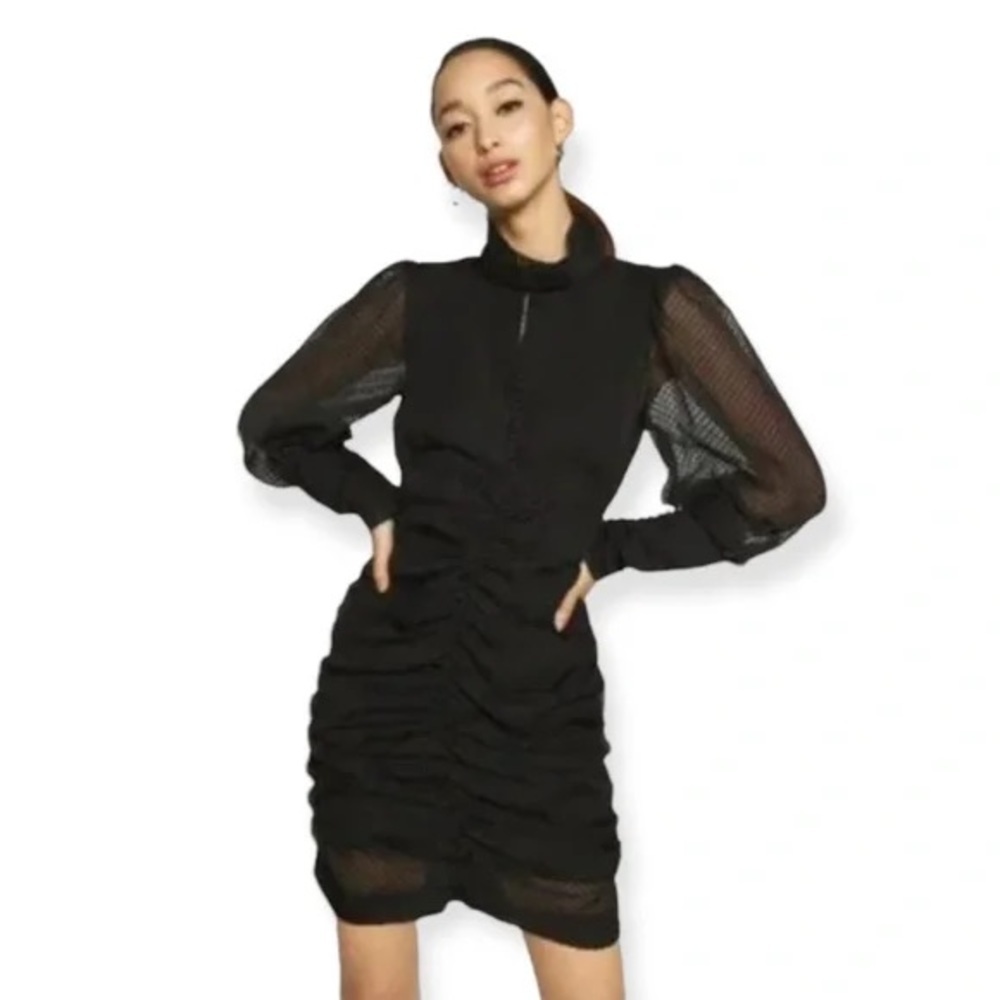 HOUSE OF HARLOW black rouched mini dress